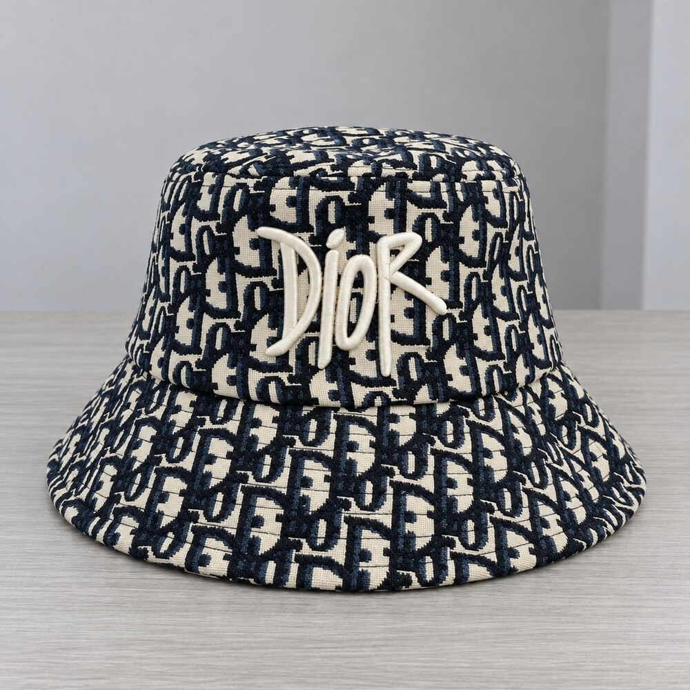 Dior Navy Jacquard Bucket Hat